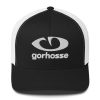 Casquette Trucker Gorhosse noir et blanche avec broderie blanche