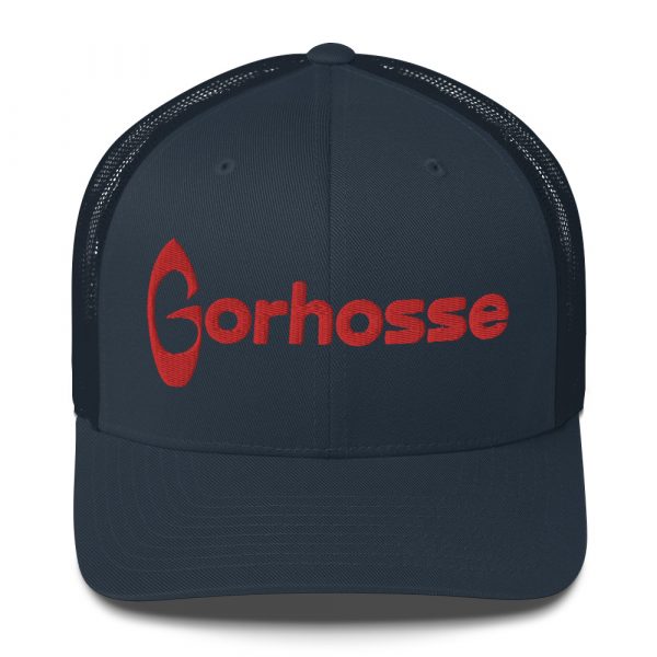 Casquette Trucker Gorhosse bleu navy avec broderie rouge