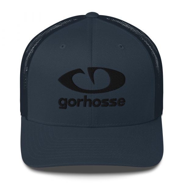 Casquette Trucker Gorhosse noir et bleu marine avec broderie noir
