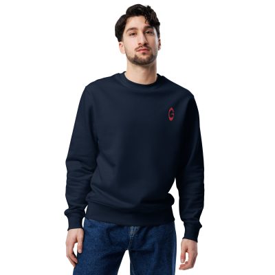 Sweatshirt éco-responsable unisexe avec broderie rouge