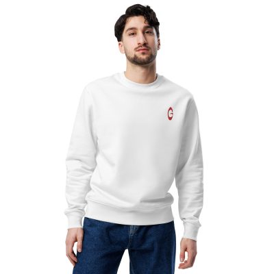 Sweatshirt éco-responsable unisexe avec broderie rouge