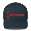 Casquette Gorhosse bleu navy avec broderie rouge