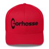 Casquette Gorhosse rouge avec broderie noir