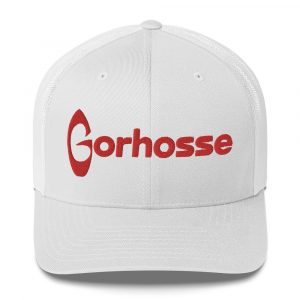 Casquette Gorhosse blanche avec broderie rouge