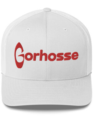 Casquette Gorhosse blanche avec broderie rouge