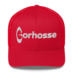 Casquette Gorhosse rouge avec broderie blanche