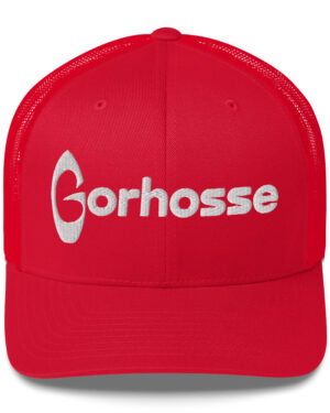 Casquette Gorhosse rouge avec broderie blanche