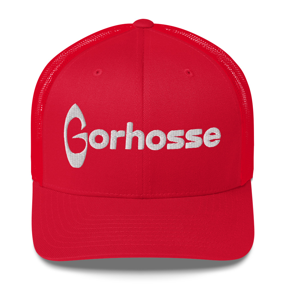Casquette Gorhosse rouge avec broderie blanche