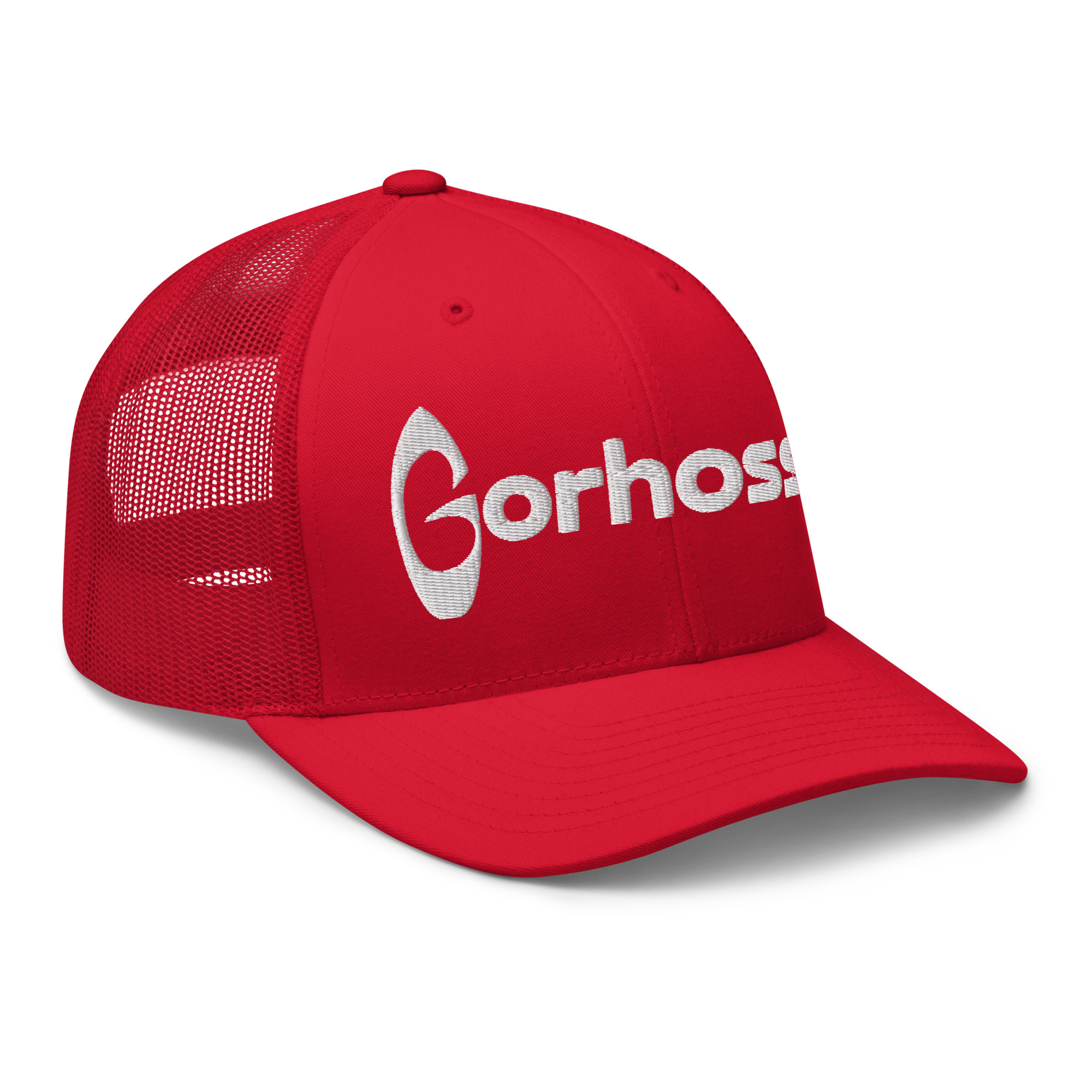 Casquette Gorhosse rouge avec broderie blanche – Image 4